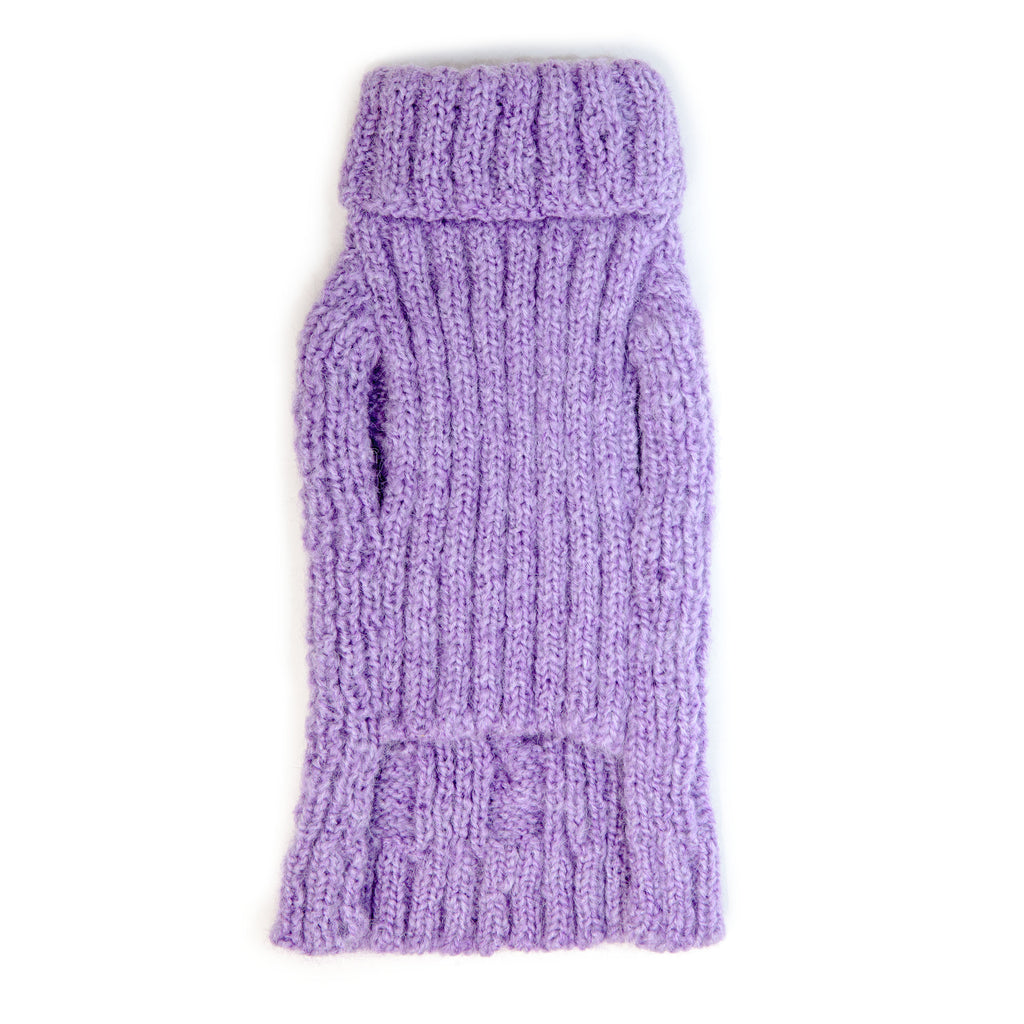 PERUVIAN KNITS | Cable Knit Sweater in Lavender Apparel PERUVIAN KNITS   