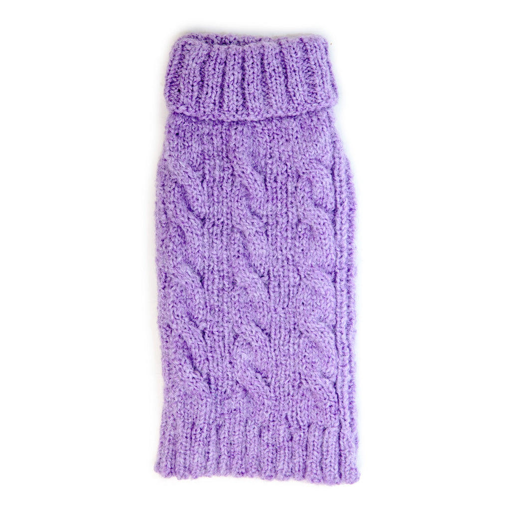 PERUVIAN KNITS | Cable Knit Sweater in Lavender Apparel PERUVIAN KNITS   
