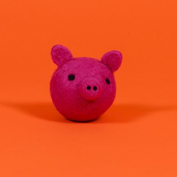 WARE of the DOG | Boiled Wool Pig Face Ball Toy Play WARE OF THE DOG   
