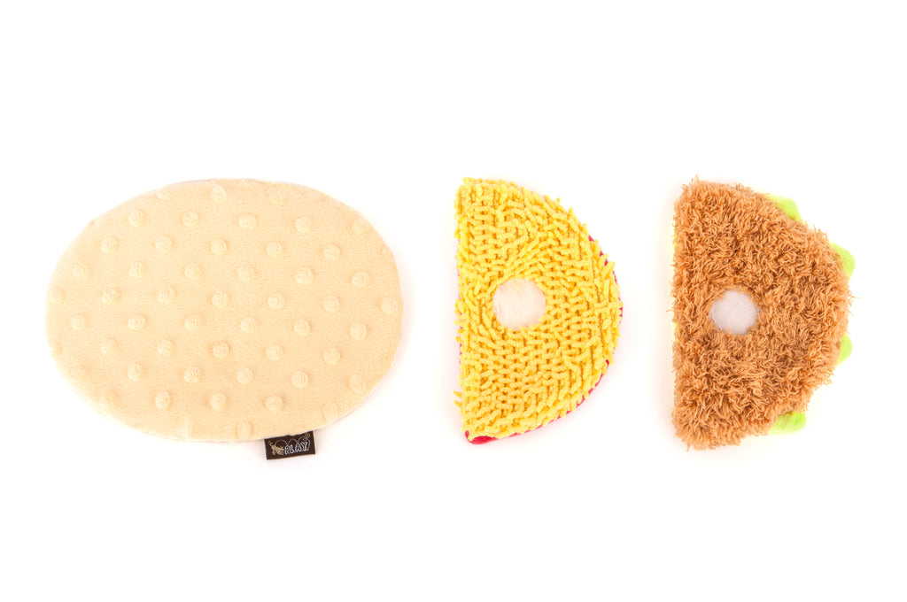 Plush Taco Crinkle & Squeak Dog Toy Play P.L.A.Y.   