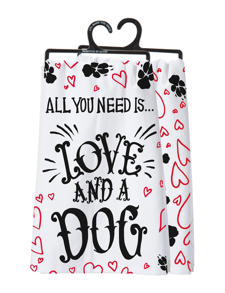 PRIMITIVES BY KATHY | Love and a Dog Dish Towel Human PRIMITIVES BY KATHY   