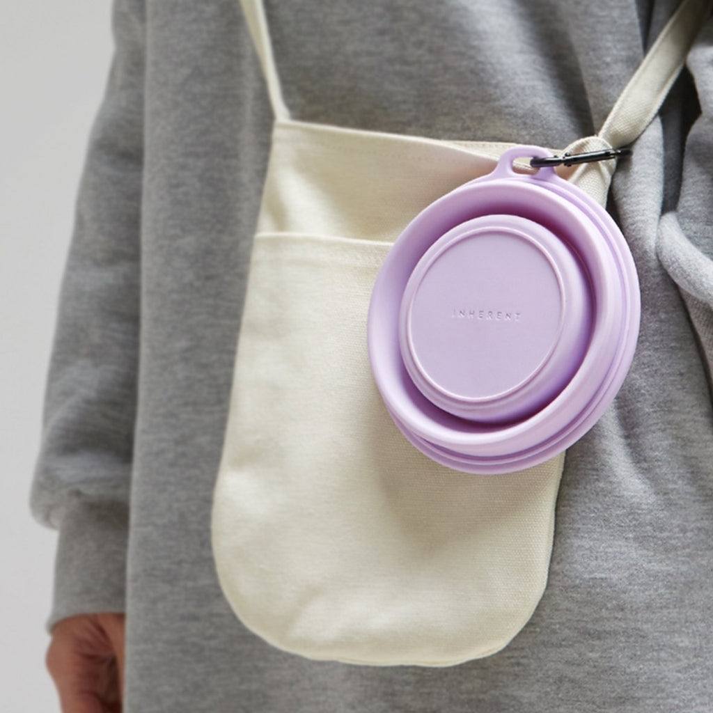 Macaron Collapsible Silicone Pet Bowl in Lavender Eat INHERENT   