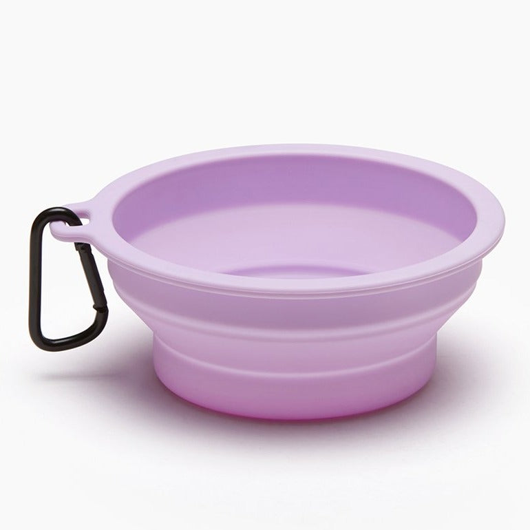 Macaron Collapsible Silicone Pet Bowl in Lavender Eat INHERENT   