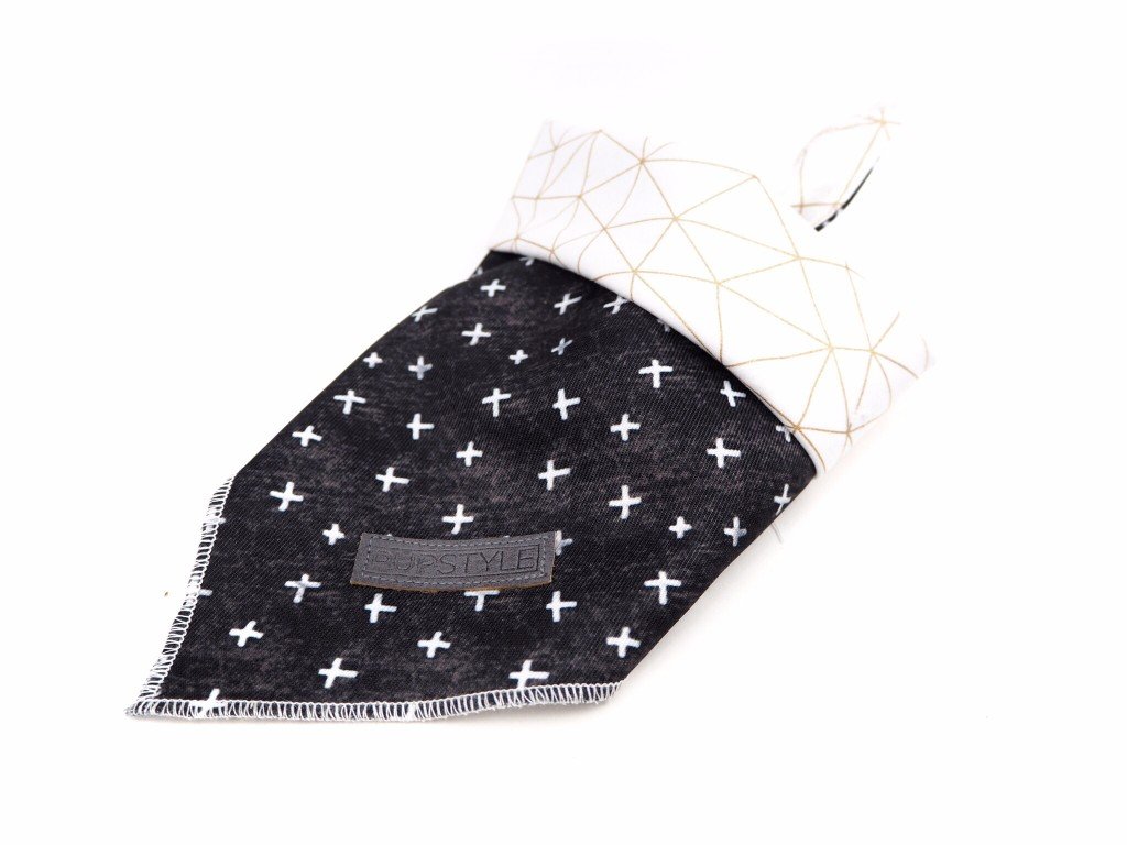 PUPSTYLE | Black Cross Tie-Up Reversible Bandana Accessories PUPSTYLE   
