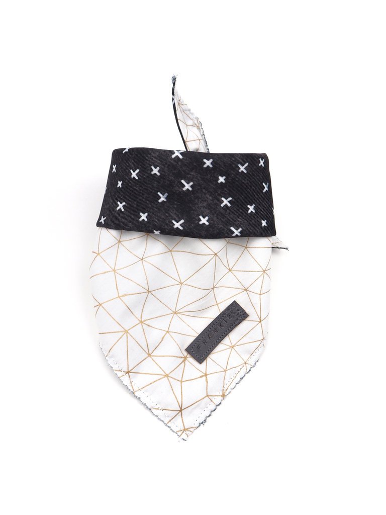PUPSTYLE | Black Cross Tie-Up Reversible Bandana Accessories PUPSTYLE   