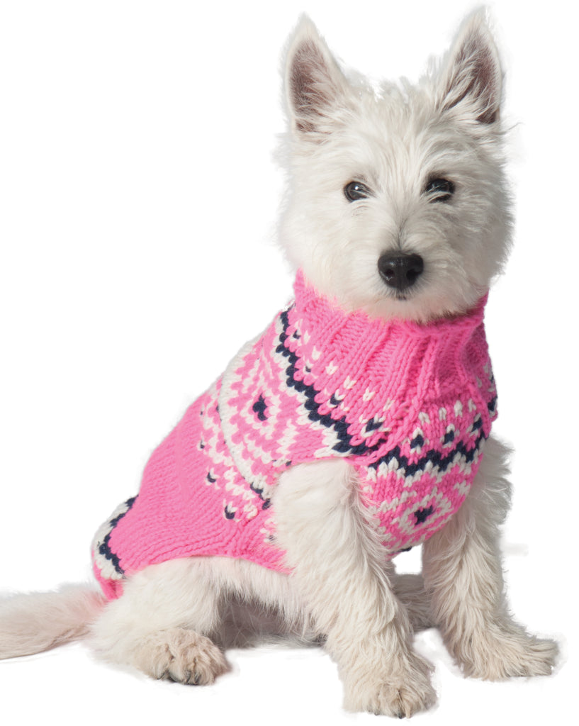 CHILLY DOG | Pink Nordic Wool Sweater Apparel Chilly Dog   