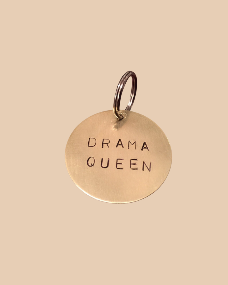 Drama Queen Round ID Tag (Custom/Drop-Ship) (Made in the USA) DROP-SHIP WOWIE GOODS   