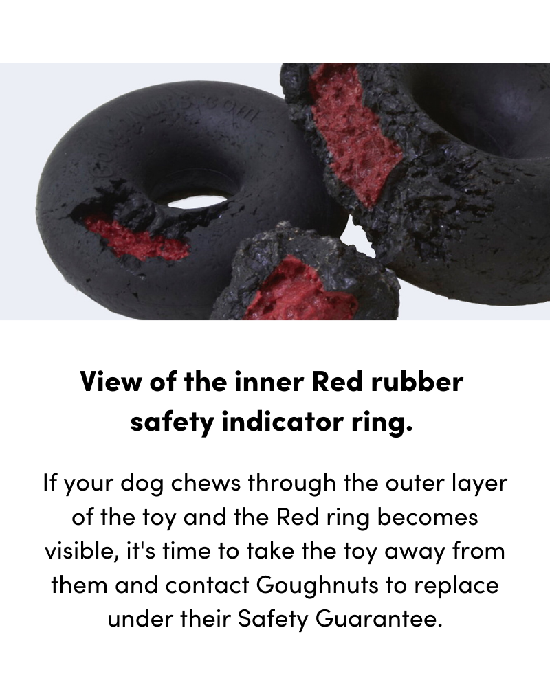 Pro Strength Extra Tough Black Rubber Ring Dog Toy (Made in the USA) Play GOUGHNUTS   