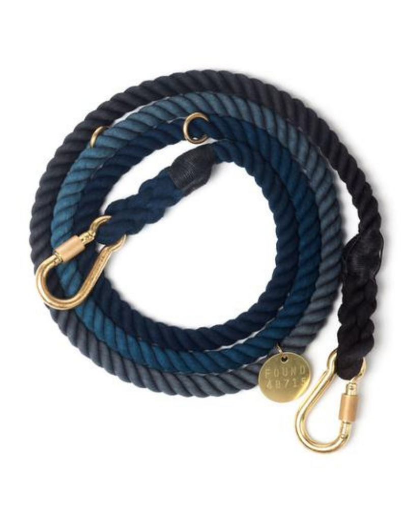 Adjustable Rope Lead in Manhattan Ombre (Made in the USA) WALK FOUND MY ANIMAL   