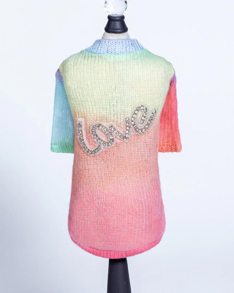 Love Rainbow Ombre Dog Sweater (CLEARANCE) Wear HELLO DOGGIE   