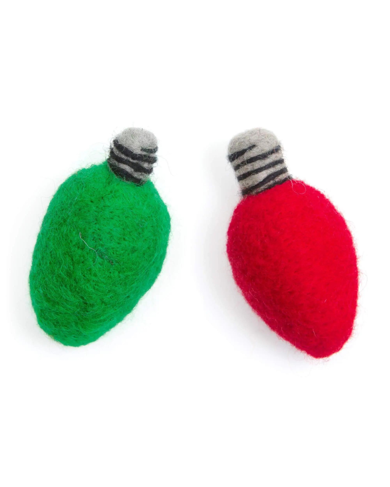 Traditional Christmas Light Bulb Cat Toys (Set of 2) Play THE FOGGY DOG   