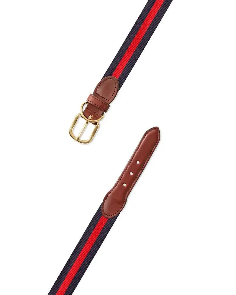 Navy & Red Stripe Dog Collar (Made in the USA) (FINAL SALE) WALK BARRONS-HUNTER   