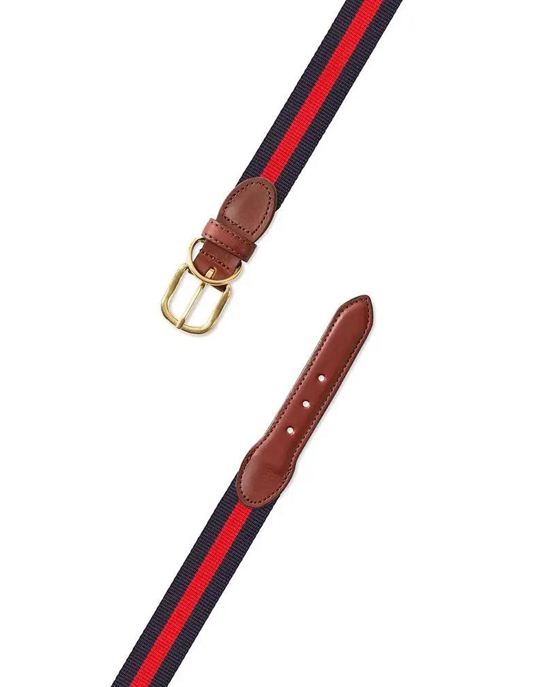 Navy & Red Stripe Dog Collar (Made in the USA) WALK BARRONS-HUNTER   