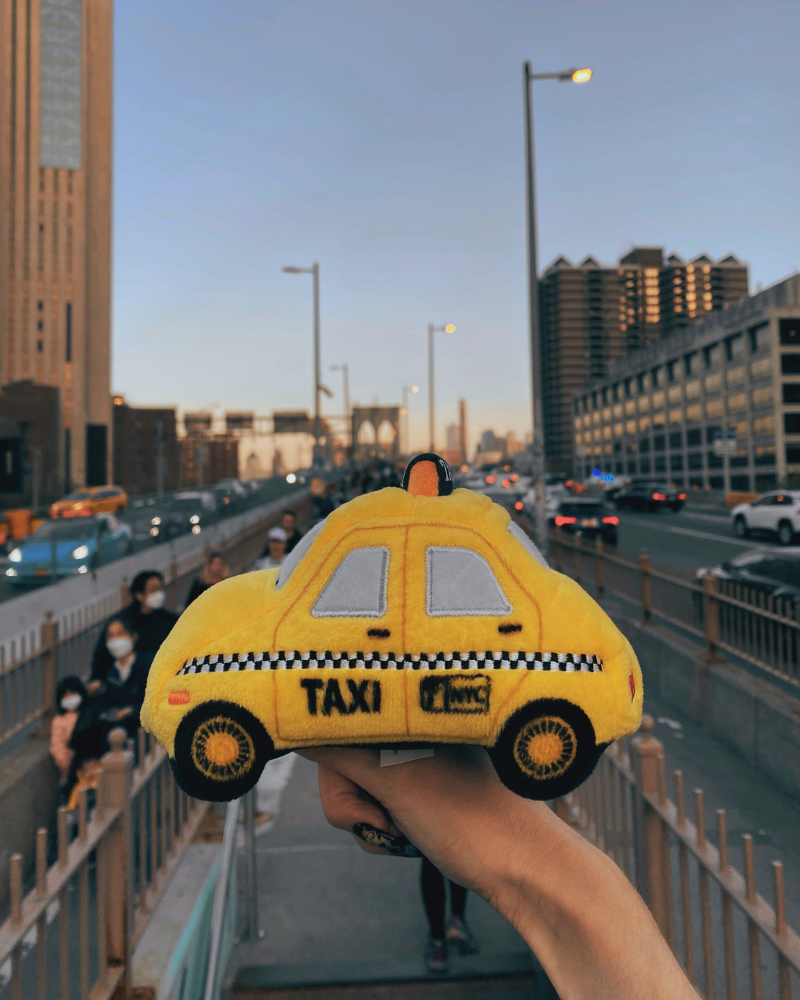 Canine Commute Taxi Plush Crinkle + Squeaky Dog Toy Play P.L.A.Y.   