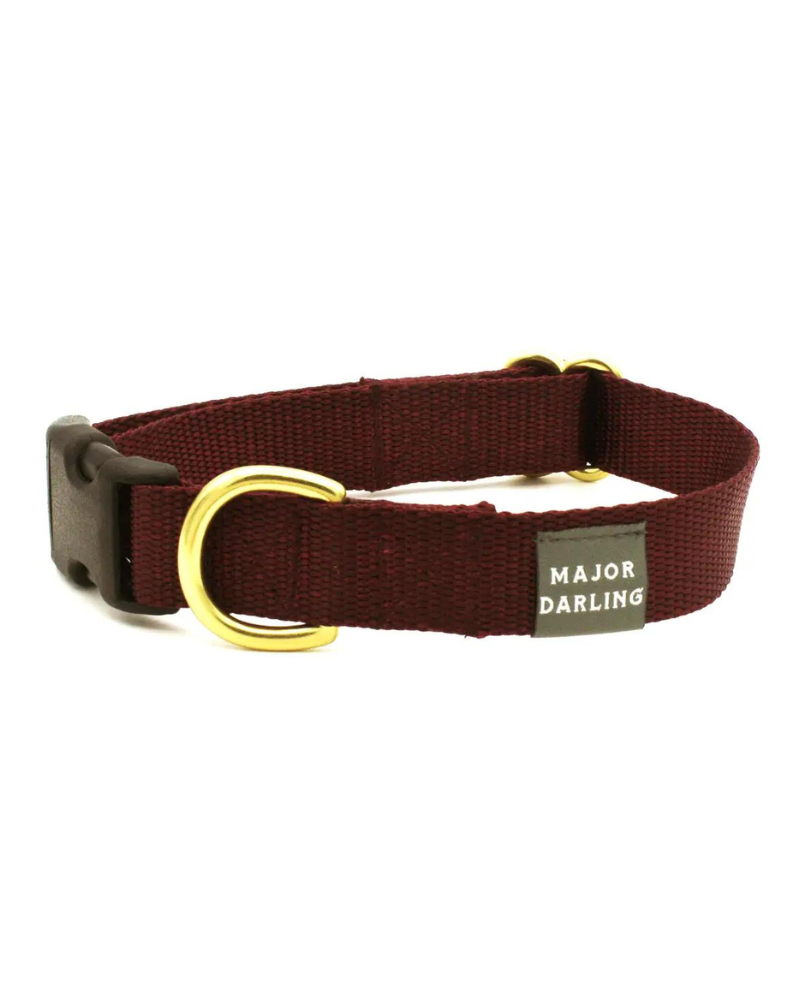 Side-Release Buckle Dog Collar in Merlot (Made in the USA) (FINAL SALE) WALK MAJOR DARLING   