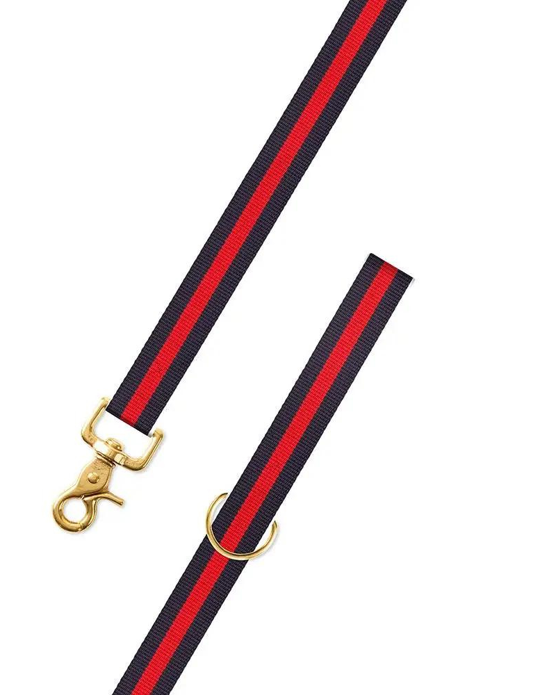 Navy & Red Stripe Dog Leash (Made in the USA) WALK BARRONS-HUNTER   