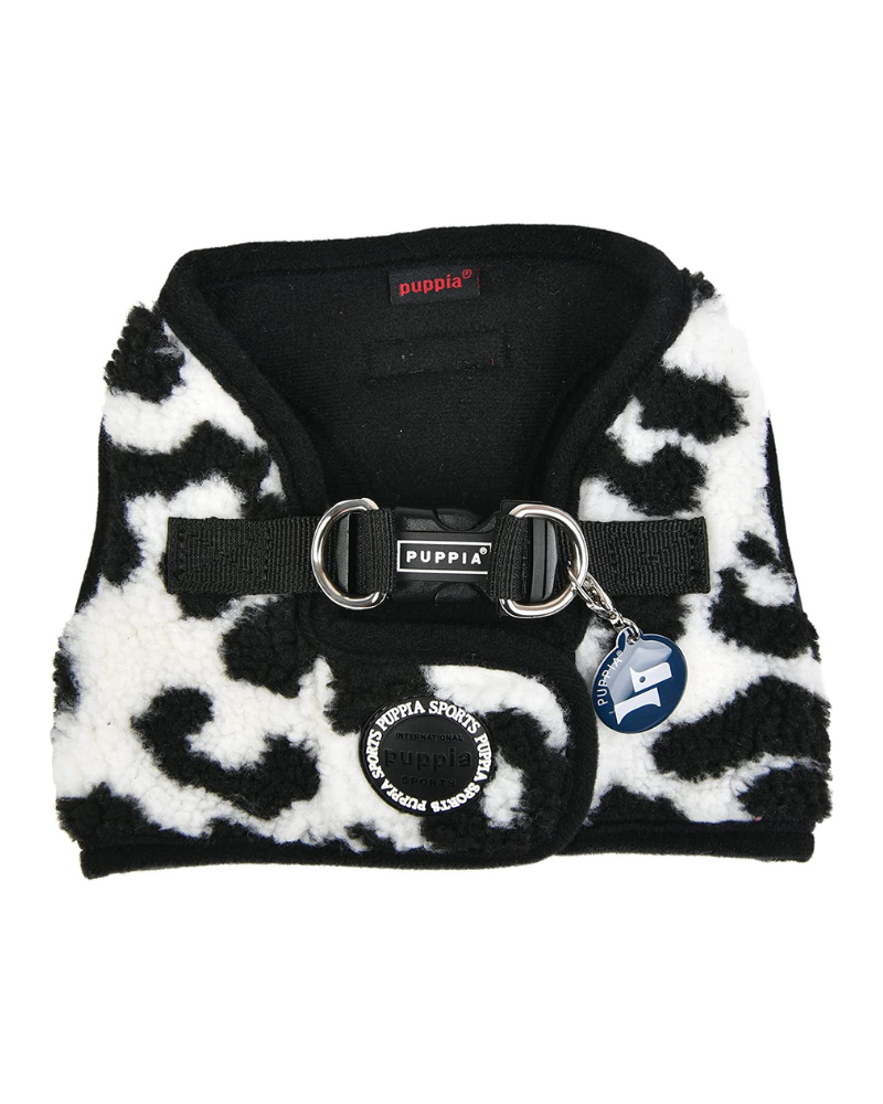 Black + White Fleece Step-In Dog Harness (FINAL SALE) WALK PUPPIA   