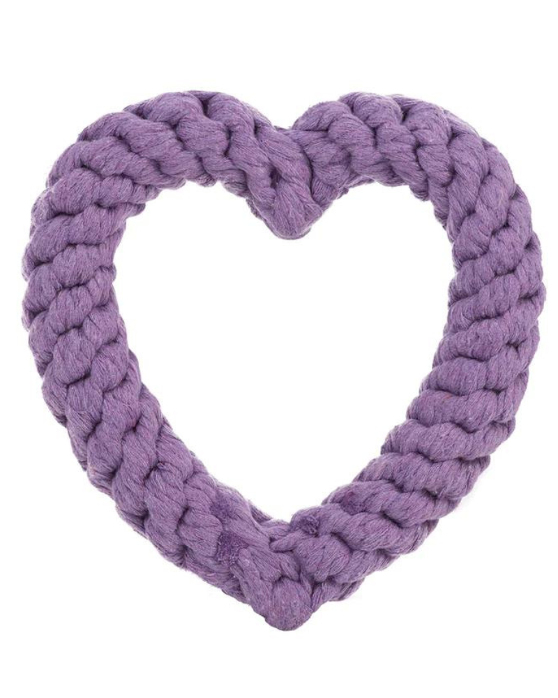 Heart Rope Toy in Purple (7") Play JAX & BONES   