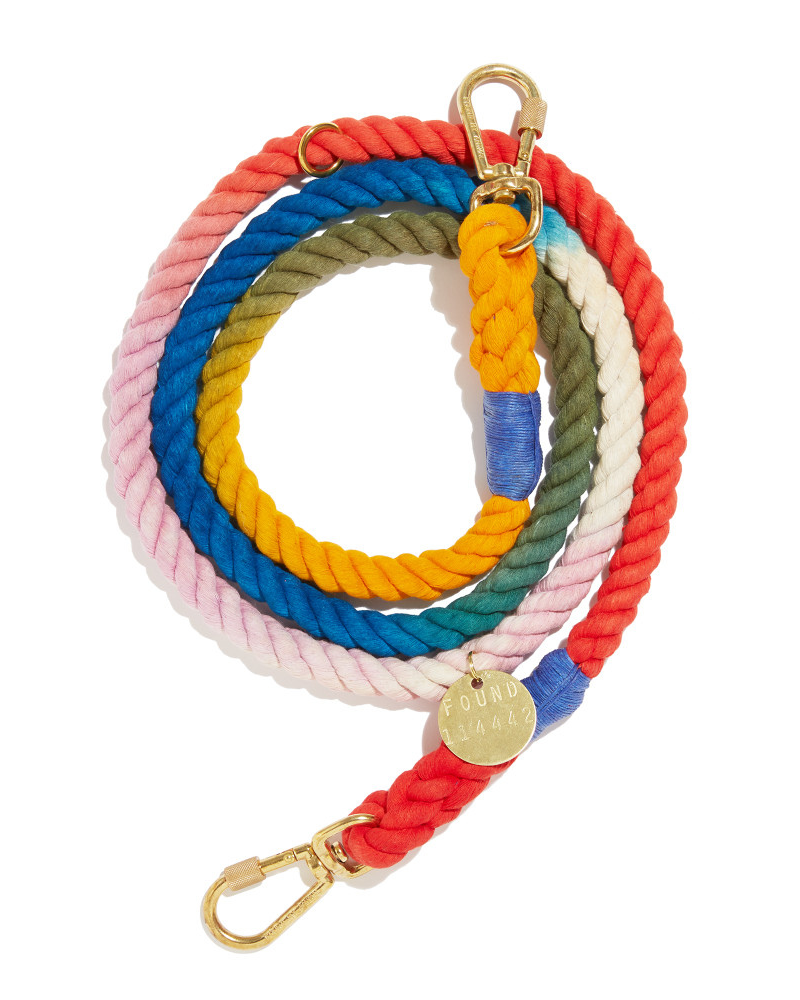 Adjustable Rope Dog Lead in Henri Ombre (Made in the USA) WALK FOUND MY ANIMAL   