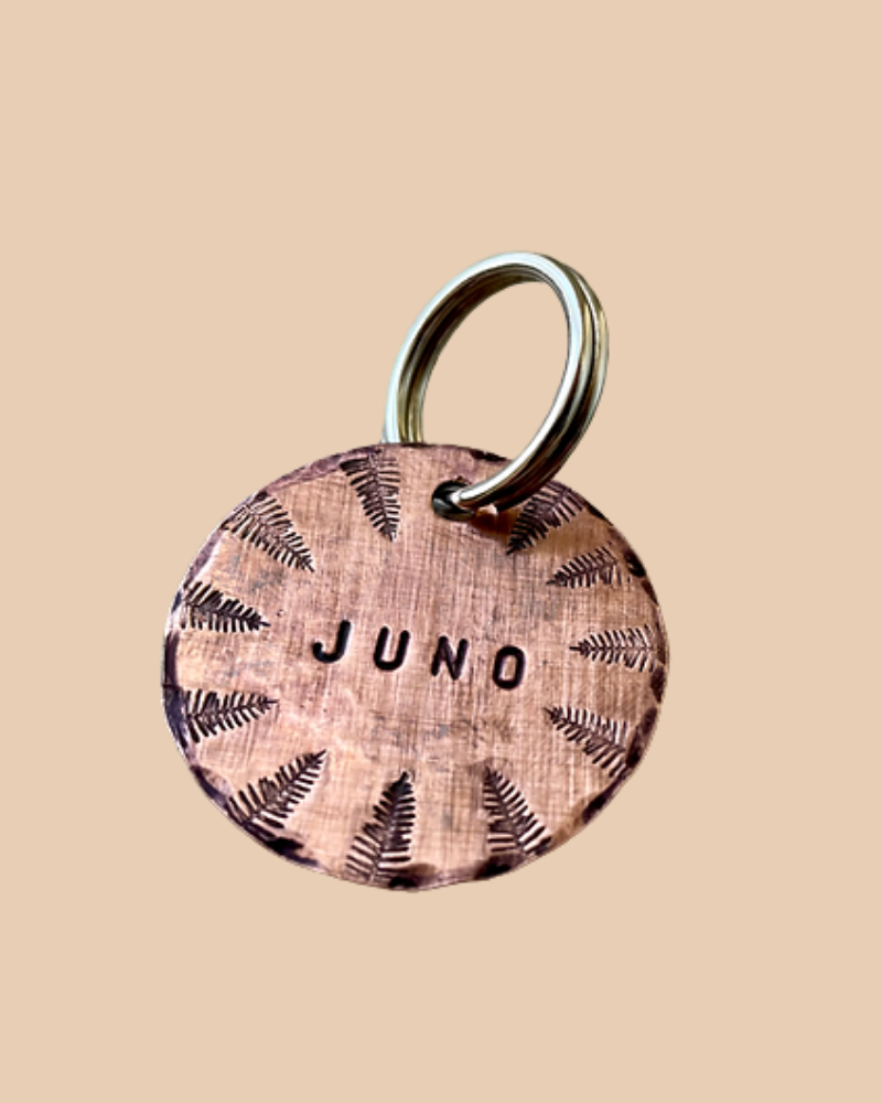 Juno Forest Custom Dog ID Tag (Custom/Drop-Ship) (Made in the USA) Wear THE COPPER POPPY   