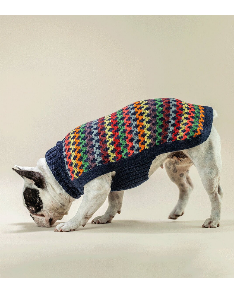 Crossroads Alpaca Dog Sweater in Blue (FINAL SALE) Apparel ALQO WASI   