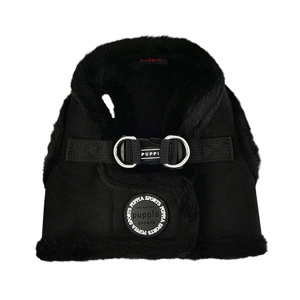 Suede + Shearling Step-In Dog Harness in Black (FINAL SALE) Harness PUPPIA   