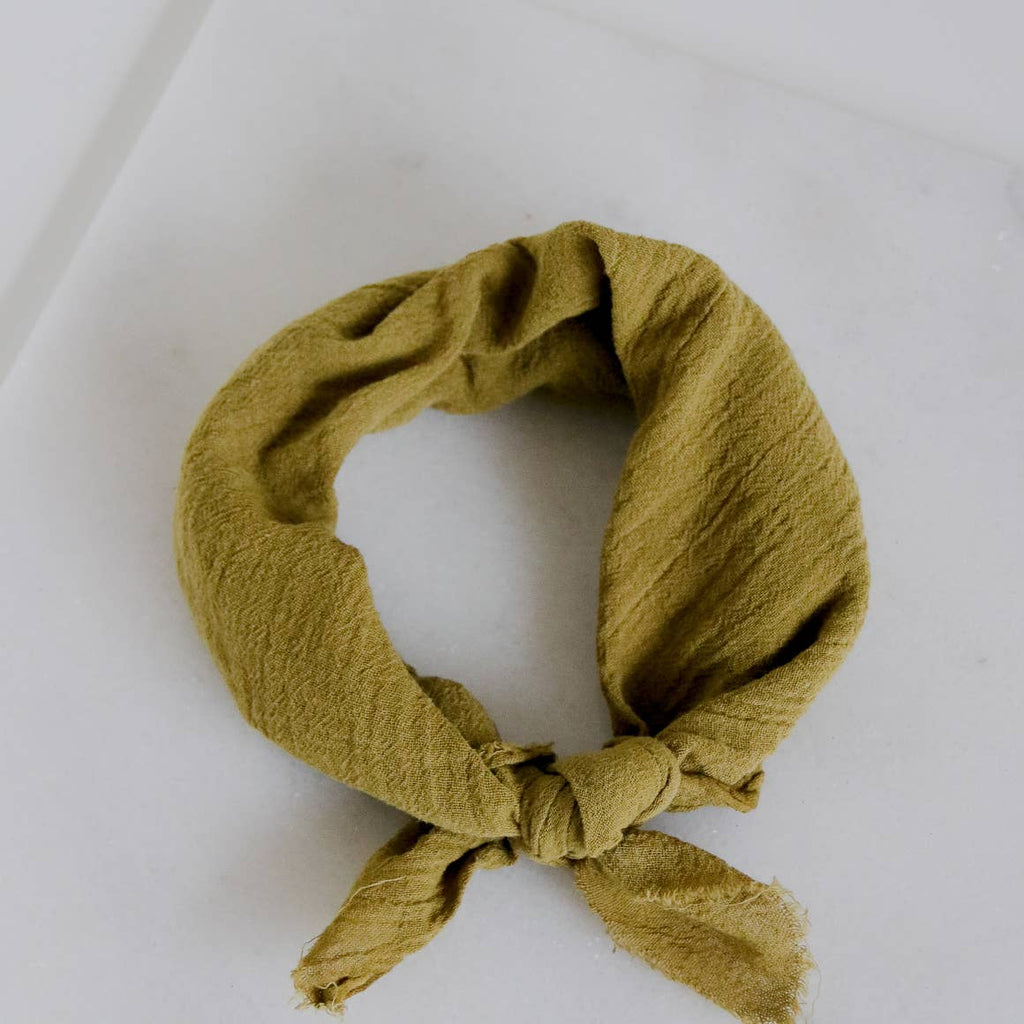 ROSEMARINE TEXTILES | Chartreuse Cotton Gauze Bandana Accessories ROSEMARINE TEXTILES   