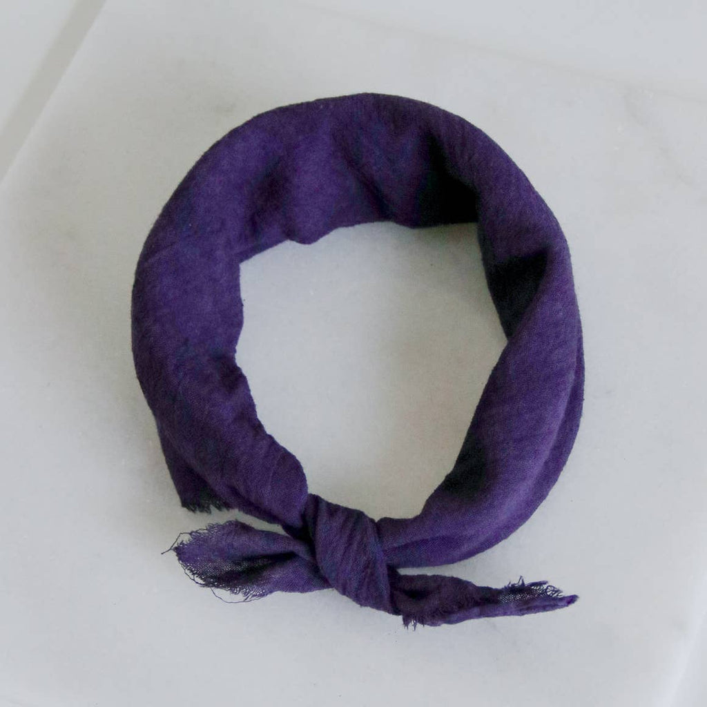 ROSEMARINE TEXTILES | Deep Violet Cotton Gauze Bandana Accessories ROSEMARINE TEXTILES   