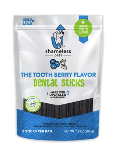 The Tooth Berry Dental Stick Upcycled Dog Treats Eat SHAMELESS PETS   
