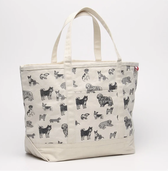 Dog Print Tote in Natural Human SHORE BAGS   