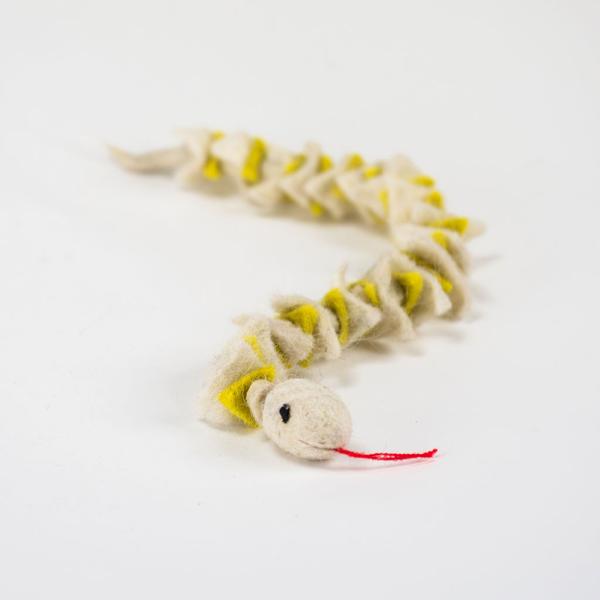 SNOW LEOPARD TRUST | Felted Snake Cat Toy CAT SNOW LEOPARD TRUST   
