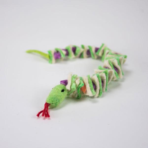 SNOW LEOPARD TRUST | Felted Snake Cat Toy CAT SNOW LEOPARD TRUST   