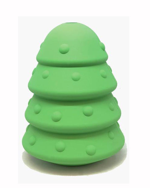 Durable Rubber Christmas Tree Chew Toy & Dog Treat Dispenser Play SODA PUP   