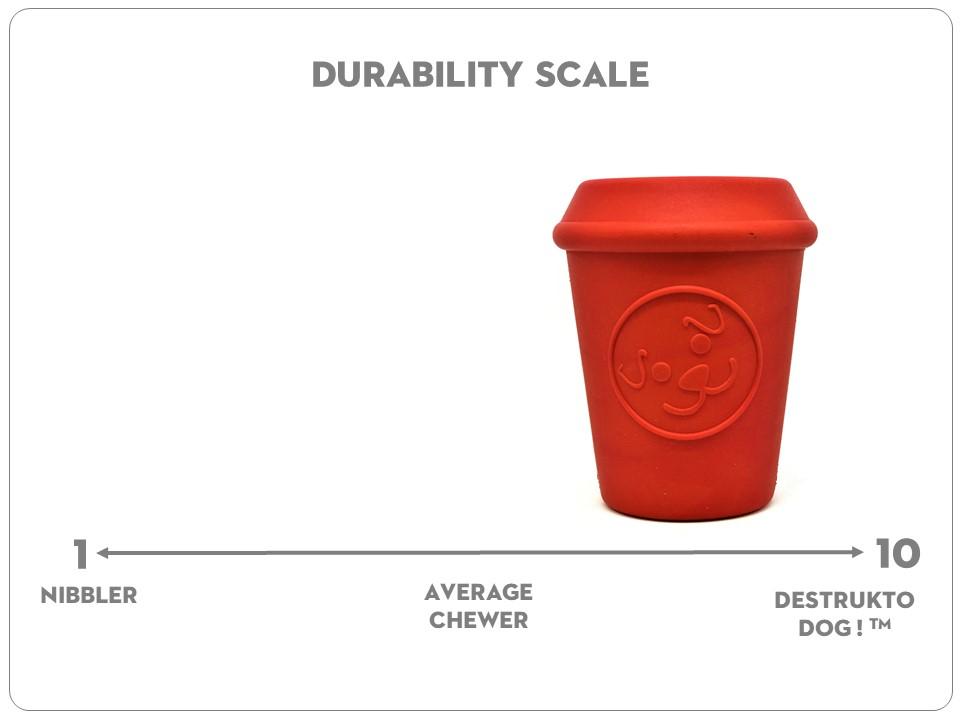 Durable Coffee Cup Toy in Red (Medium) Play SODA PUP   