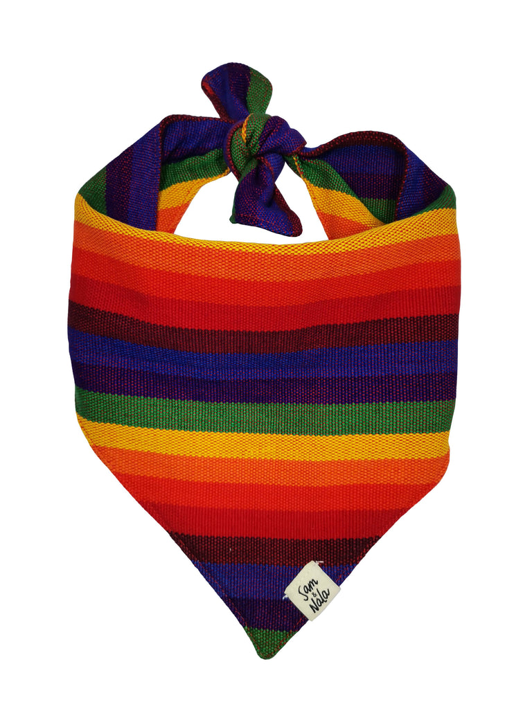 A Case Of Stripes Dog Bandana in Rainbow (FINAL SALE) Accessories SAM & NALA   