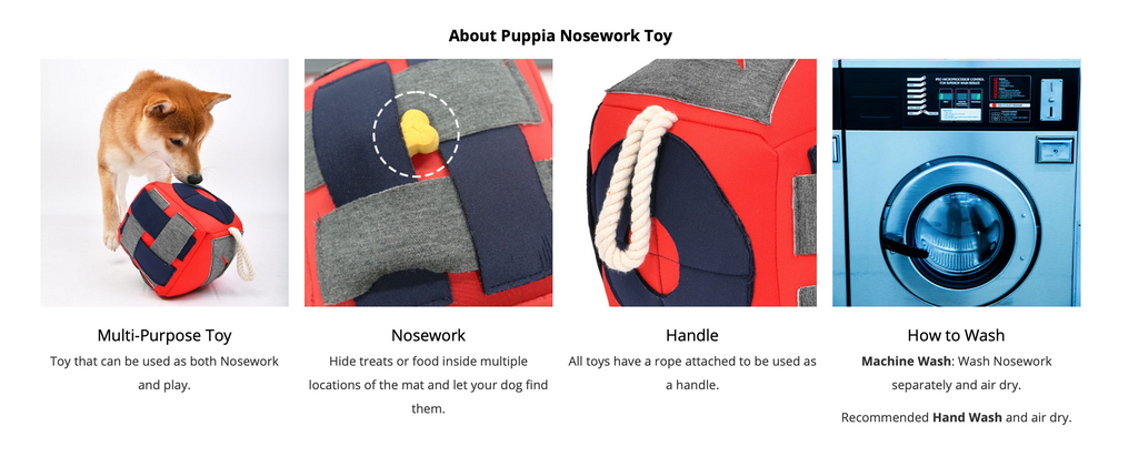 Roller Interactive Nosework Dog Toy in Navy Play PUPPIA   