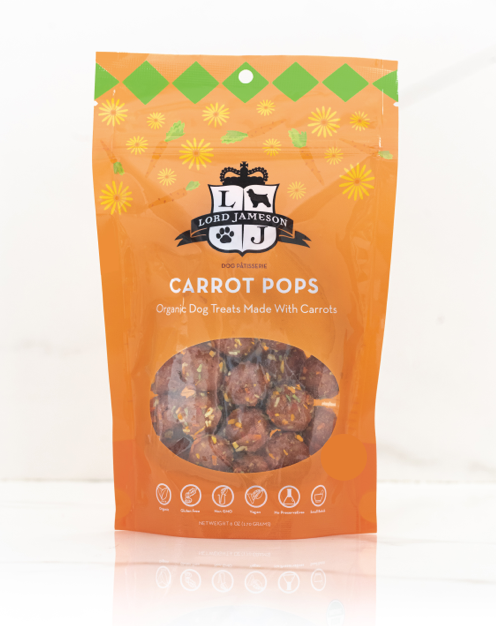 Carrot Pops Organic Dog Treats (Made in the USA) Eat LORD JAMESON   