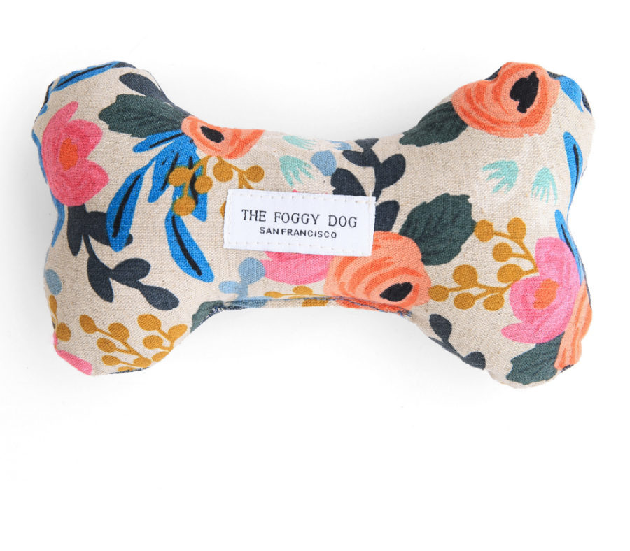 THE FOGGY DOG | Rifle Paper Co. Boho Birds Rosa Dog Toy (White Floral) Toys THE FOGGY DOG   