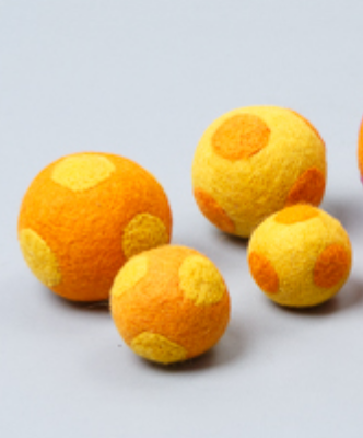 WARE of the DOG | Polka Dot Ball Toy in Yellow and Orange Play WARE OF THE DOG   