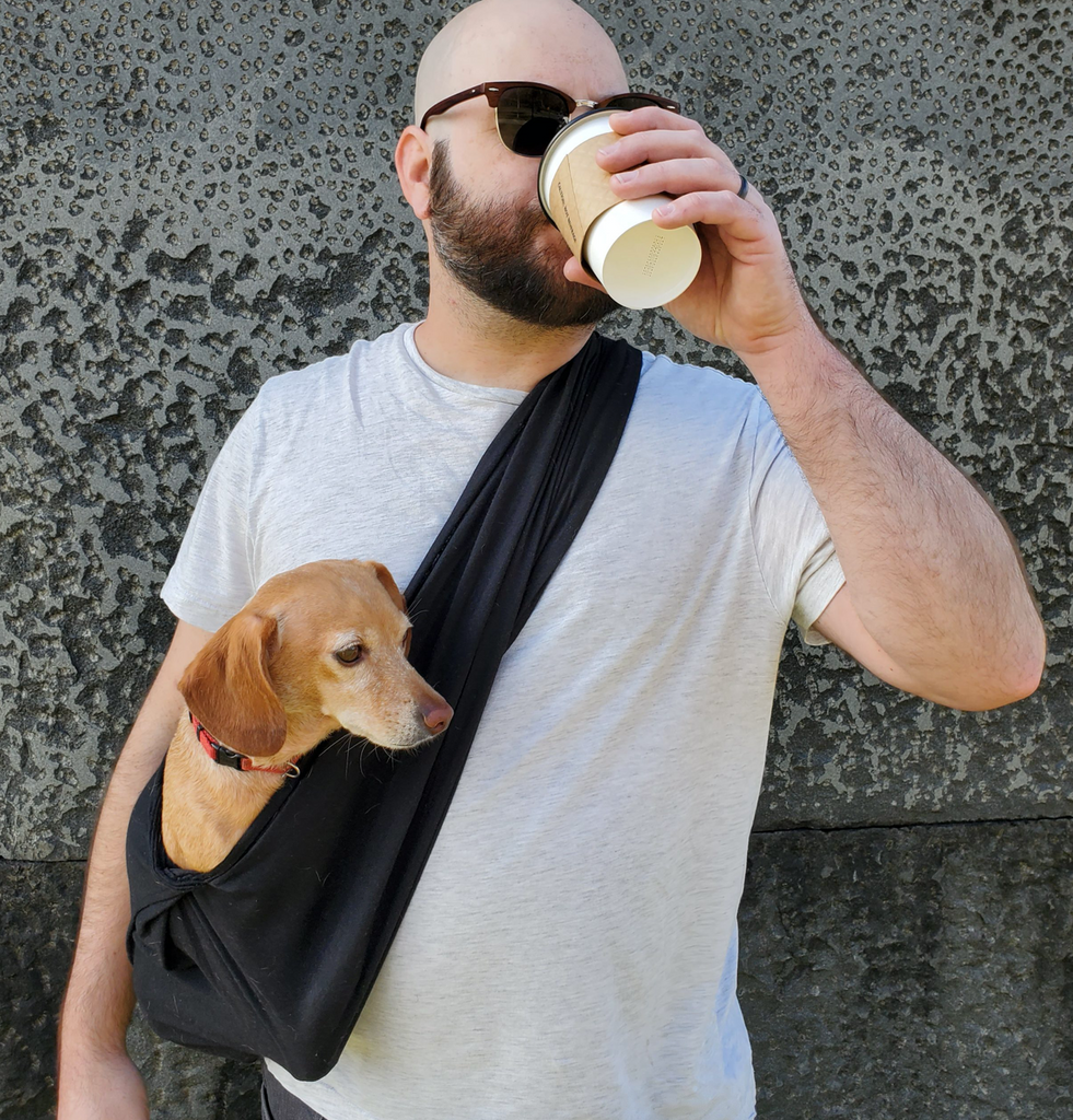 Black Woven Cotton Dog Sling (FINAL SALE) Carry WALKING PALM   