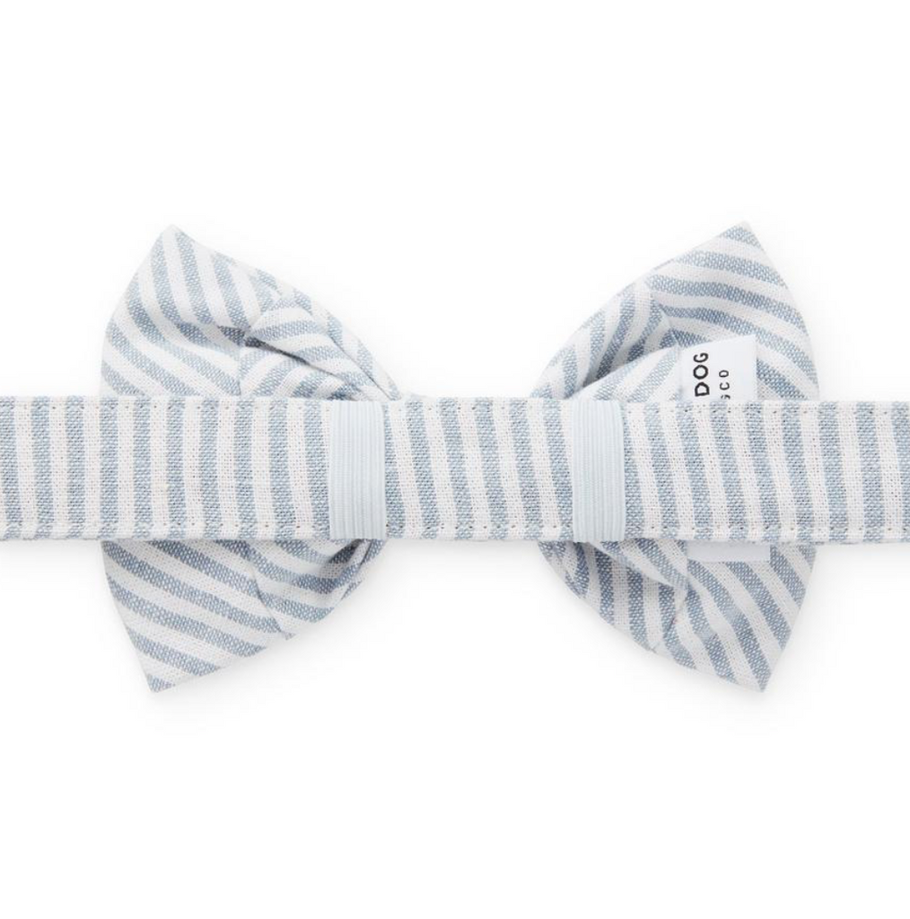 Dusty Blue Stripe Dog Bow Tie (Made in the USA) Wear THE FOGGY DOG   
