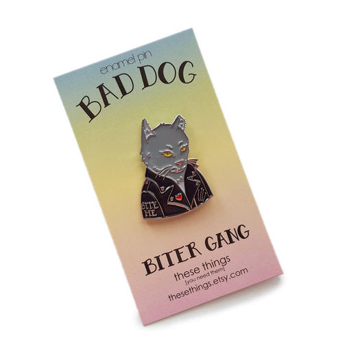 THESE THINGS | Bad Bitter Gang Alley Cat Enamel Pin Human THESE THINGS   