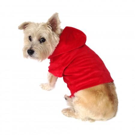 THE DOG SQUAD | Red Velour Hoodie Coats & Jackets THE DOG SQUAD   