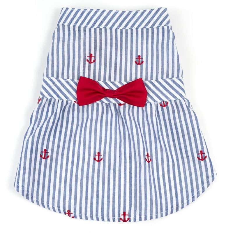 THE WORTHY DOG | Anchor Dress in Navy Stripe Apparel THE WORTHY DOG   