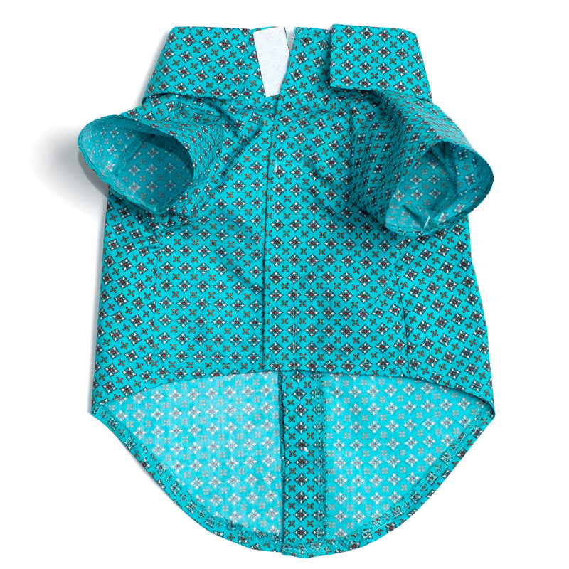THE WORTHY DOG | Foulard Shirt in Turquoise Apparel THE WORTHY DOG   
