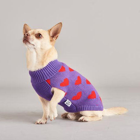 TINY WOLF | Multi Heart Dog Sweater Apparel TINY WOLF   