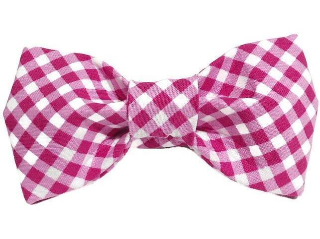 TRISH HAMPTON | Pink Gingham Bow Tie Accessories TRISH HAMPTON   