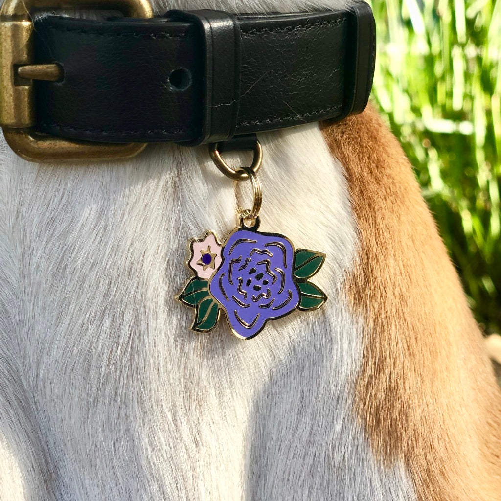 Wildflower ID Pet Tag (Custom & Made in the USA) DROP-SHIP TWO TAILS PET COMPANY   