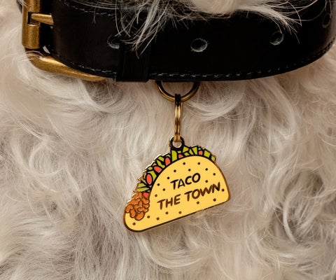 Taco The Town ID Tag (Custom/Drop-Ship) (Made in the USA) Accessories TWO TAILS PET COMPANY   