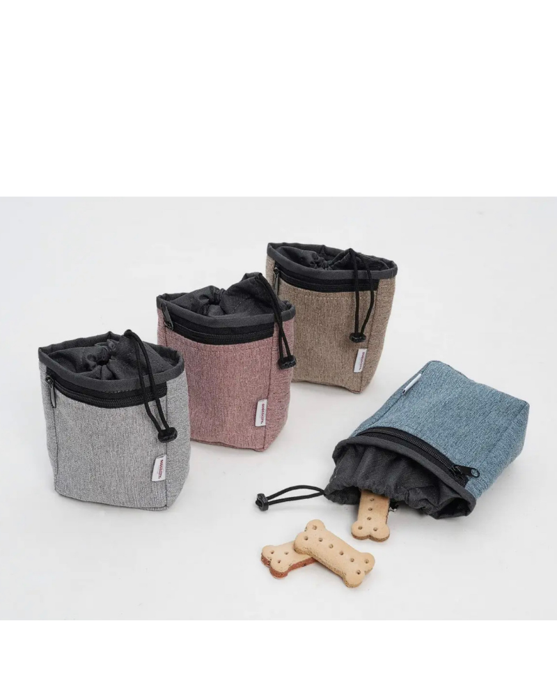 Drawstring Snack Bag in Grey or Tan<br>(FINAL SALE) WALK DOGS IN THE CITY   